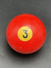 Vintage Bakelite 2 1/4" Billiard Ball Pool Ball Replacement Ball 3 Red