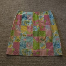 LiLLY PULITZER vintage Floral Cotton Patchwork Skirt size 4