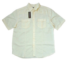 Cubavera Mens XL Shirt Guayabera Cuban Casual Button Up Short Sleeve Yellow