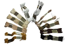 DMC 38 Skeins Mouline Special 25 Thread Neutrals Beige Brown Black Floss Cotton