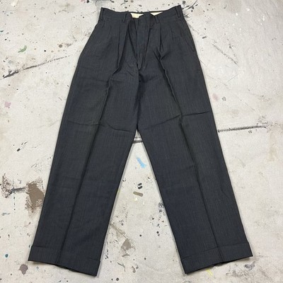 Vintage 50s Hubbard Gabardine Rayon Pleated Pants Trousers Mens