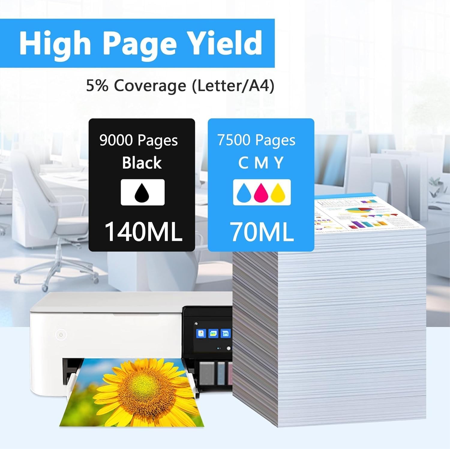 Bouteille d'encre compatible 104 pour imprimante ET-1810 à haute capacité de pages - 3