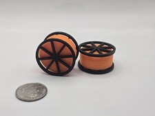 1/64 Scale Black Cable Reel With Orange Conduit Spool *2 Pack*