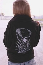 NEW WOMENS Lowbrow Art Co. DEMON LOVE ZIP HOODIE BLACK SMALL-2XLARGE MADE IN USA