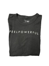 Feel Powerful Gym Shirt Men’s Size Lg Black S/S Shirt Cotton Poly Made In USA