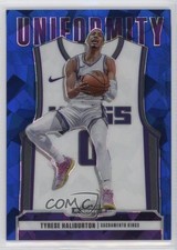 2020-21 Contenders Optic Uniformity Blue Cracked Ice Prizm Tyrese Haliburton 4f5