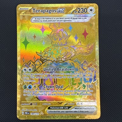 Terapagos EX Prismatic Evolutions 180/131 Secret Rare Karten Fresh Pack