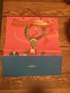 Chicago Marshall Field's State Street Dr. Seuss Grinch Vintage 1998 Shopping Bag