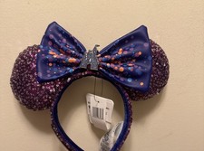 Disney Loungefly Purple Sequin Castle Sparkle Dot Minnie Ears Headband NEW
