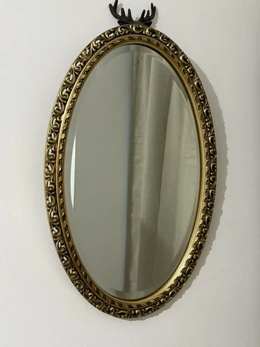 Vintage Oval Gilt Plaster Wall Mirror Baroque Rococo Veronese Antique Style - Picture 1 of 9