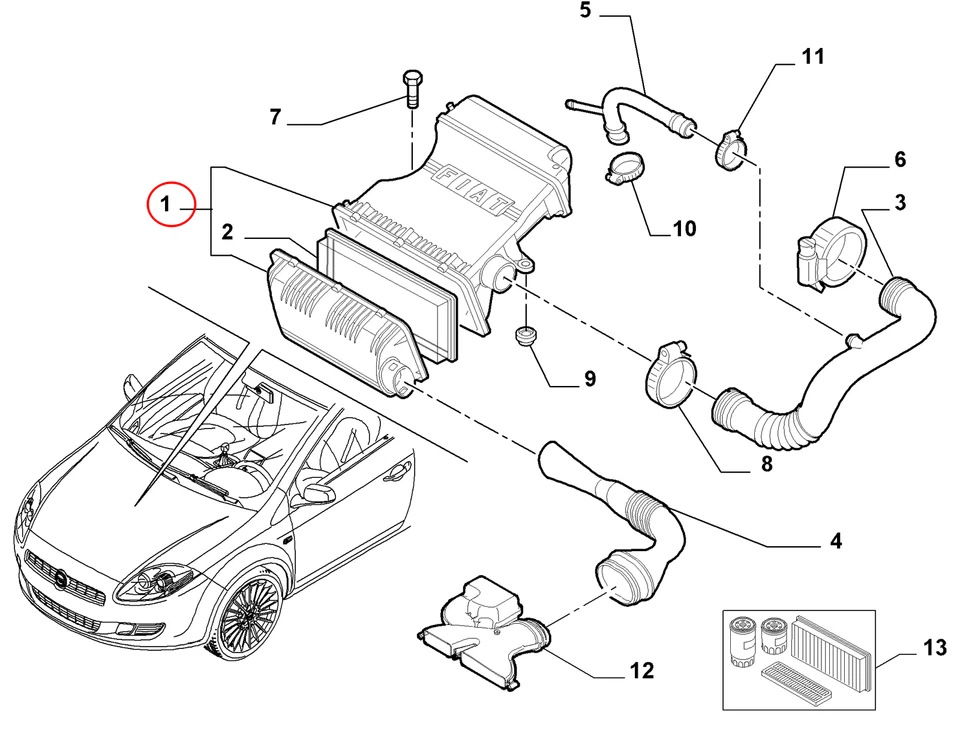 Scatola filtro aria originale fiat bravo 51806863 - Image 4 of 4