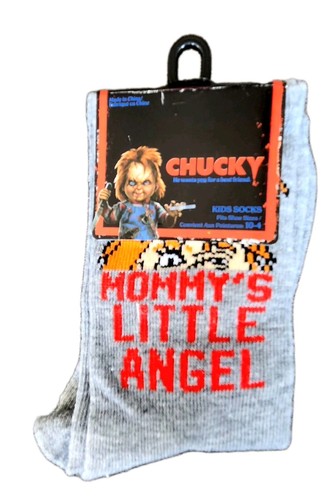 Chucky Mommy’s Little Angel grau Kinder Crew Socken Schuhgröße 10-4 - Bild 4 von 6