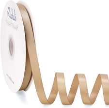 Champagne Gold Satin Ribbon Double Faced Satin 1/2 Inch X Continuous 100 Yards-C