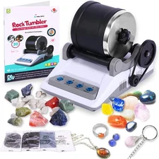 Rock Tumbler Kit - Turn Rough Rocks into Beautiful Gems with 7-Day Timer, Inc...