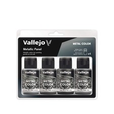 Vallejo 77.601 Metallic Panel Aircraft Metal Color Airbrush Paint Set 4 Colors 