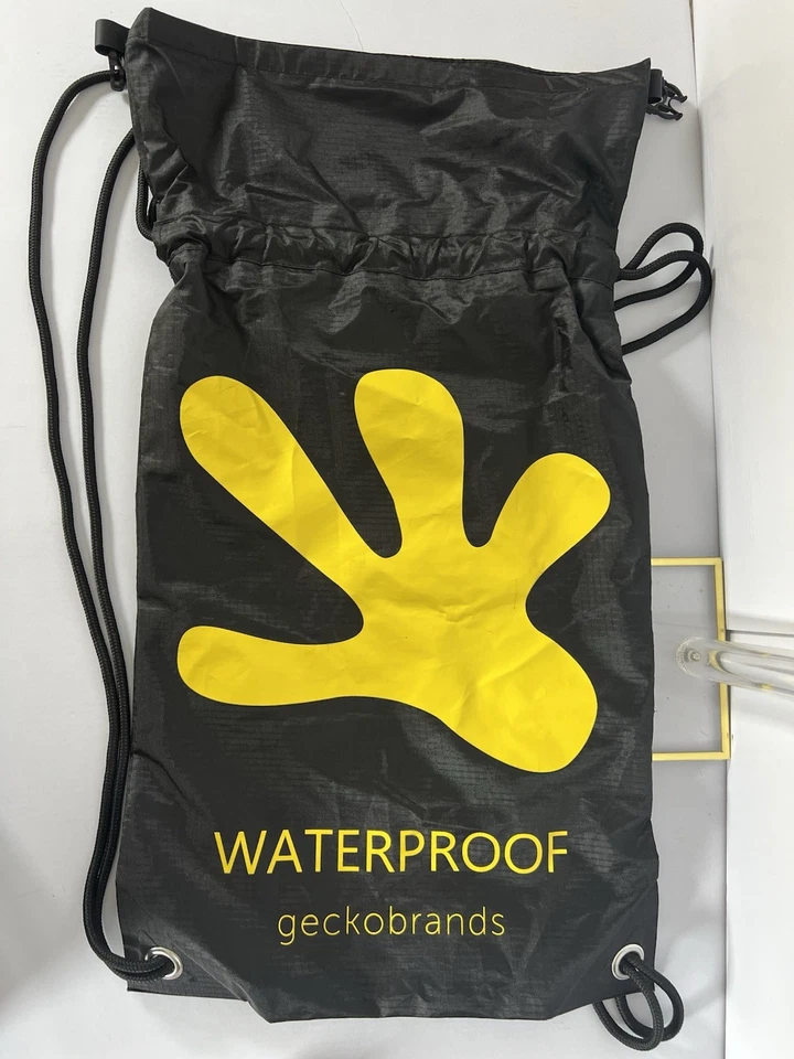 Mochila impermeable con cordón GECKOBRAND negra/amarilla Foto 2 de 4