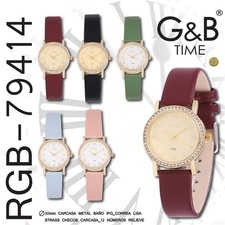 G&B Ladies' Fashion Quartz Watch Leather Strap Analogue Elegant New Gift