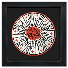 Keith Haring (1958-1990), "Radiant Baby" Framed Limoges Porcelain Plate.