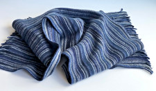 Hugo Boss Designer Schal Wolle gestreift blau