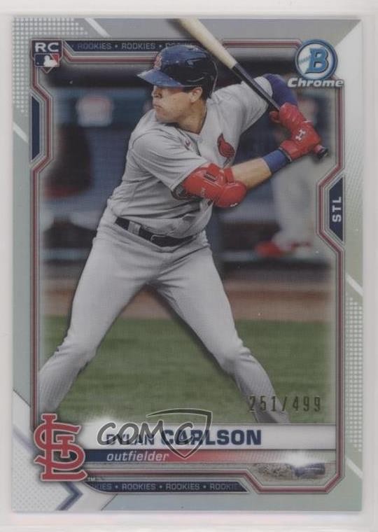 2021 Bowman Chrome Refractor 251/499 Dylan Carlson #45 18tr