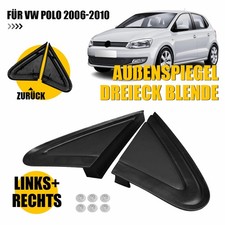 2X Für VW Polo Außenspiegel Dreieck Blende Satinschwarz Abdeckung Links & Rechts