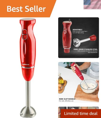 #ad #ad Red 300W Handheld Stick Mixer with Ergonomic Design Perfect for Quick Blending $30.99