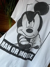 T-Shirt Damen Herren DISNEY MICKY MOUSE „man or mouse?“; Statement Shirt