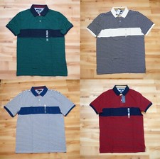 NWT Men's Tommy Hilfiger Short-Sleeve Mesh Striped Custom Fit Polo Shirt