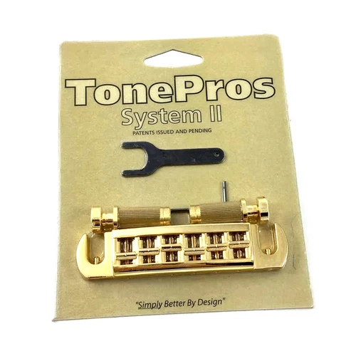 Tone Pros Gold AVT2G Locking Wraparound Bridge for Gibson® Guitar GB-2578-002