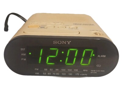 White Sony Dream Machine ICF-C218 FM/AM Dual Alarm Clock Radio Tested Works