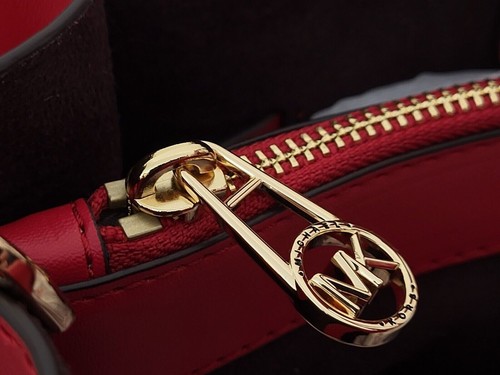 MICHAEL KORS HAMILTON LEGACY CRIMSON RED LEATHER BELTED LARGE SATCHEL & DUST Bag - Picture 6 of 19
