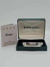 Vintage Kirk & Stieff Pewter Rose Manor Childs Cuff Bracelet
