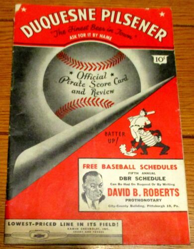 1947 Pittsburgh Pirates vs. Cincinnati Reds Score Card and Reviews (2) Un-Scored - Picture 3 of 22