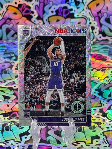2019-20 Panini Hoops Premium Stock Justin James Scope Silver Prizm RC #244