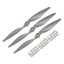 RC Propellers CW 11x7 Inch 2-Vane for Airplane Gray 3Pcs with Adapter Rings