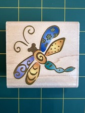 Rubber Stampede A2379E Whimsical Dragonfly Insect Bug Wood Mounted Rubber Stamp