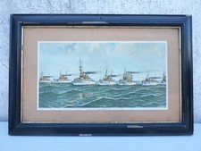 altes Bild Druck Flying Squadron Schiffe Dampfschiffe Columbia New York Texas