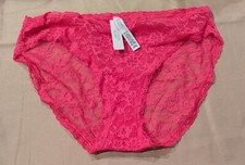 VICTORIA'S SECRET THE LACIE LACE BIKINI PANTIES SIZE L 12-14 / FOREVER PINK