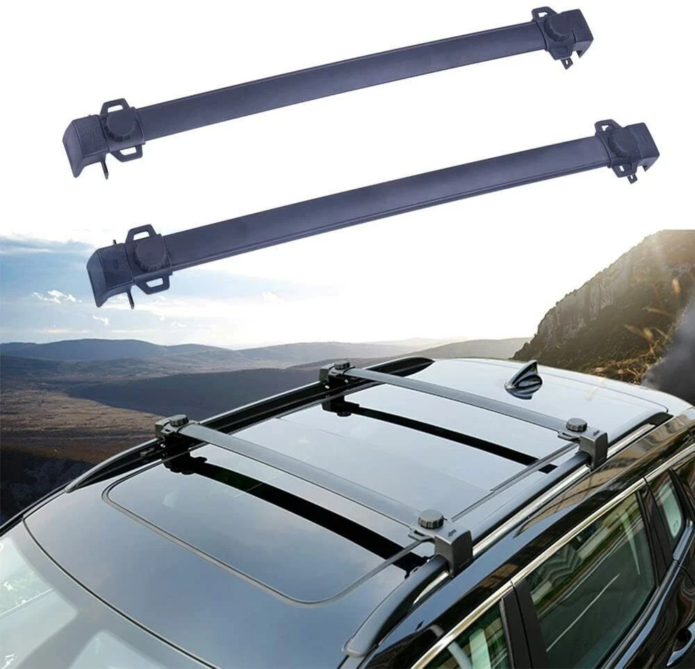 2Pcs Aluminum Roof Rail Rack Cross Bars Crossbar Fits for Jeep Compass 2017 2022