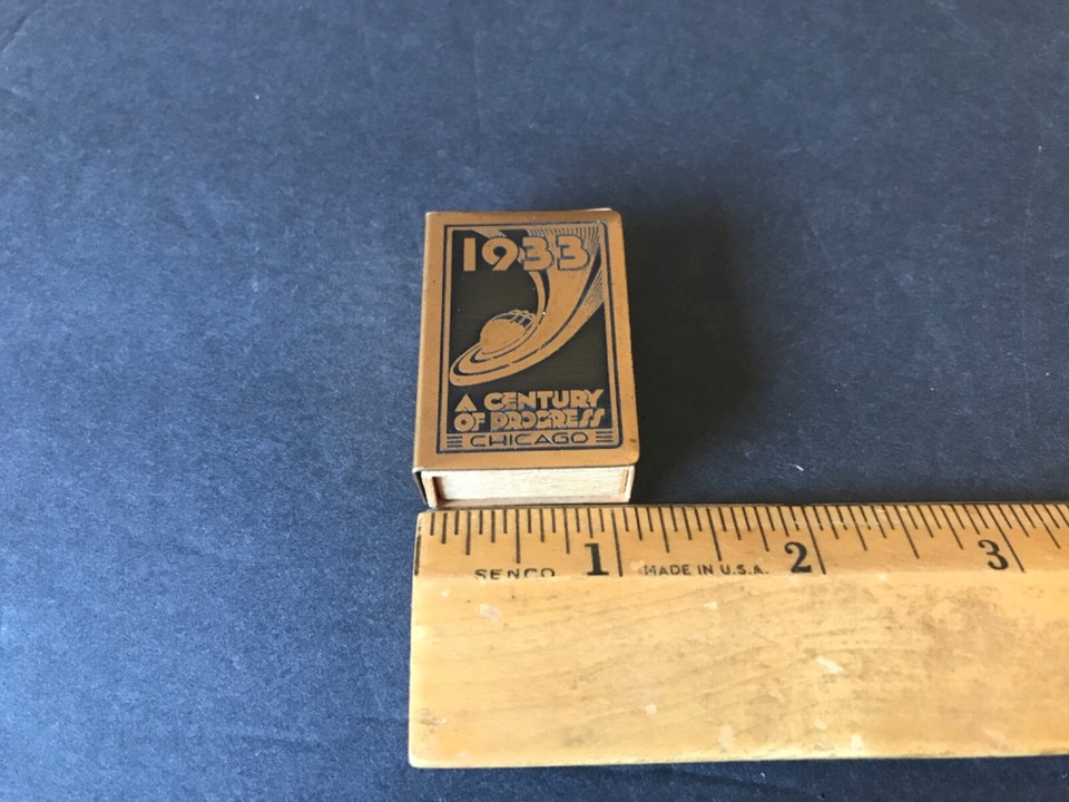 1933 Century of Progress Match Box Holder & Vulcan Matches eBay