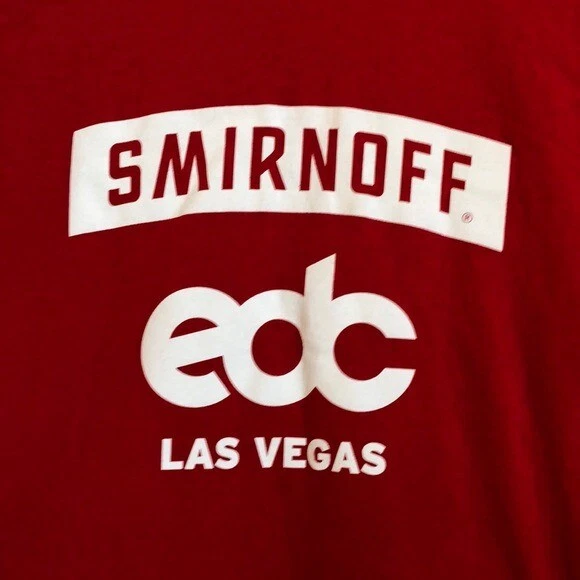 Smirnoff EDC Las Vegas tee Red T Shirt Men’s Size L Large - Image 3 of 4