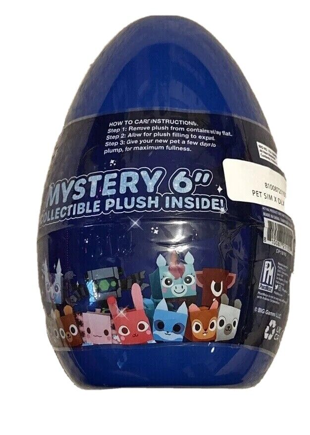 Pet Simulator X Blue 6 Inch Mystery Egg with Plush & DLC Code