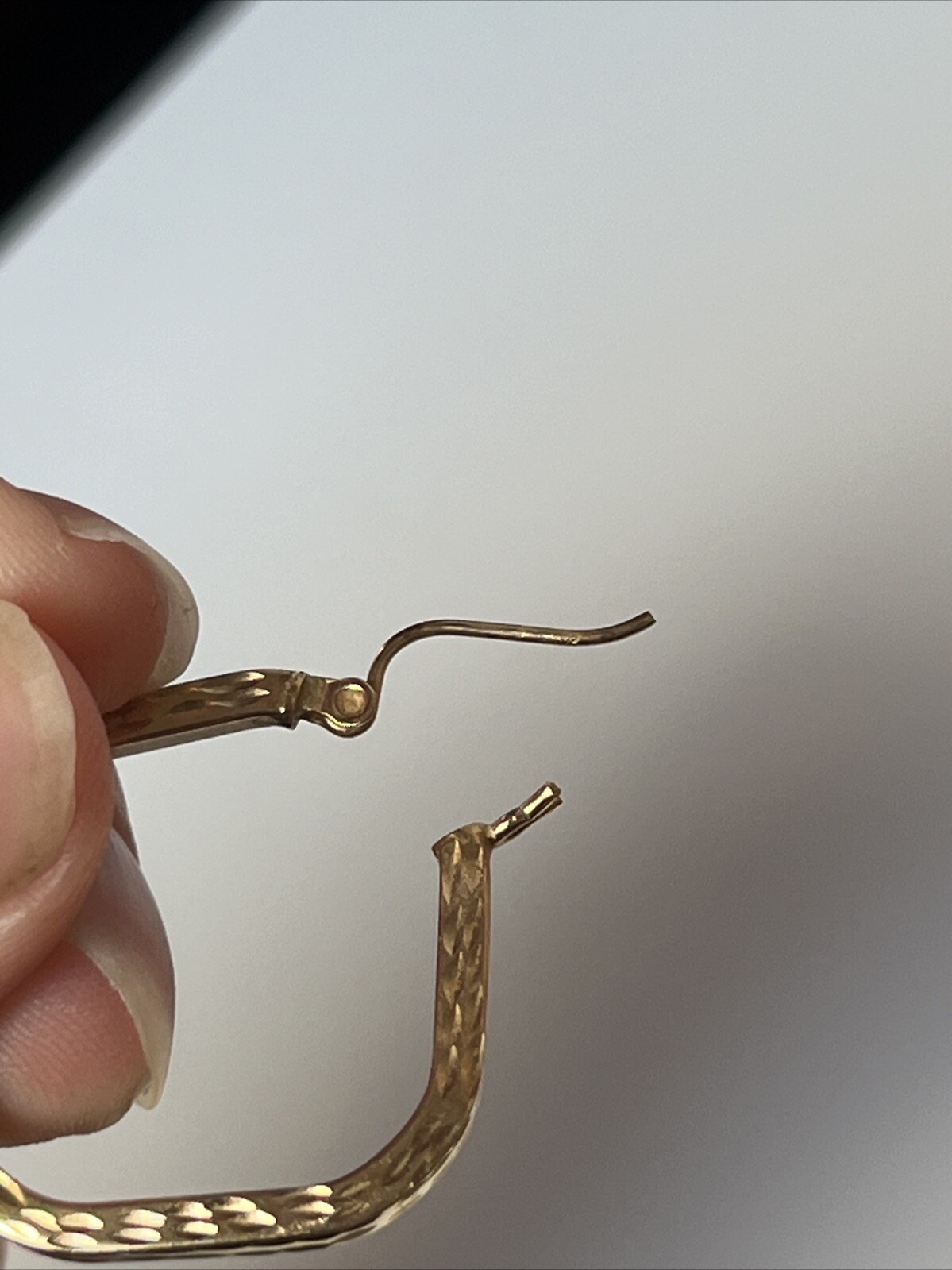 14k Gold Basic Earrings Square Hoops - image 5