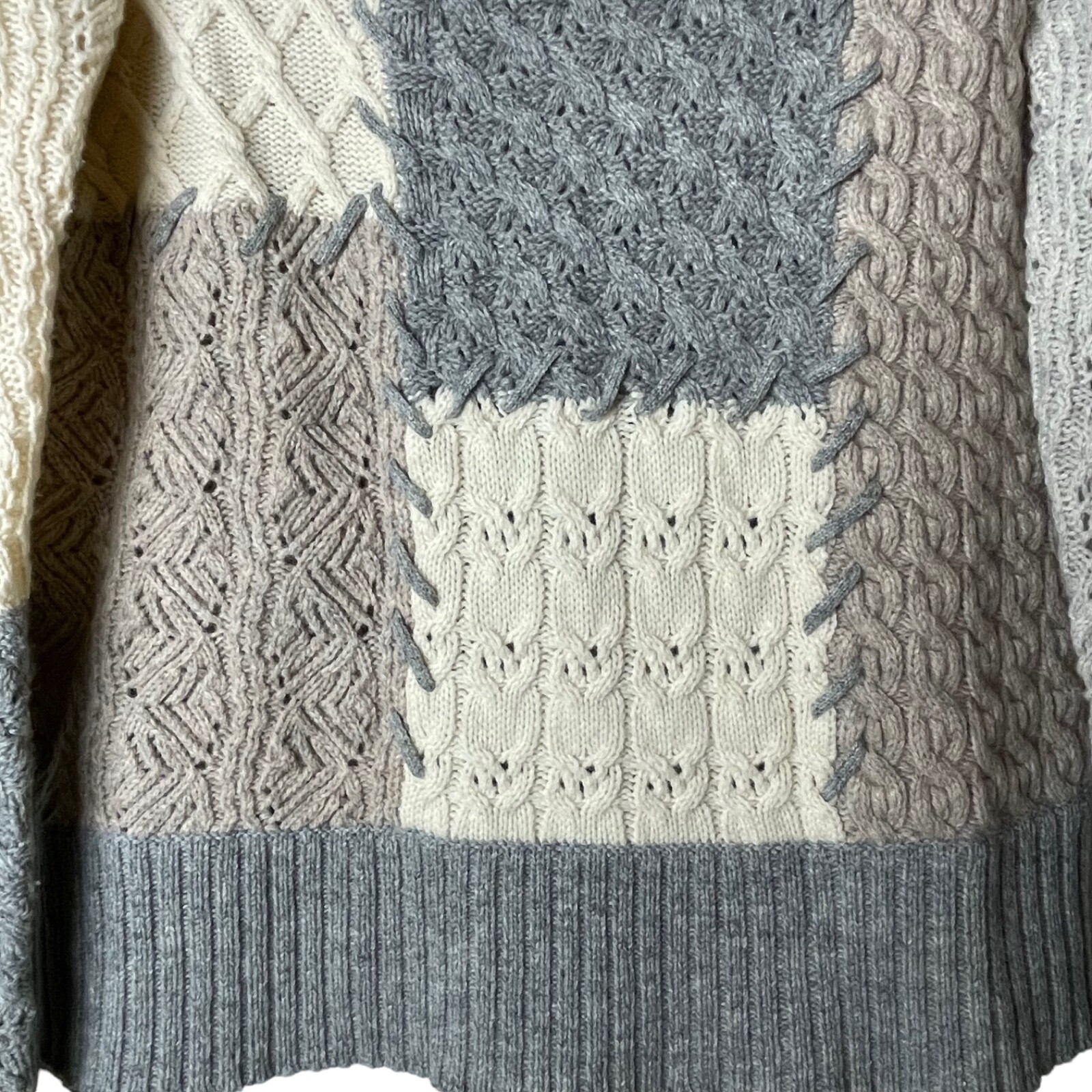 Sundance Lambswool Blend Patchwork Sweater Women’… - image 4