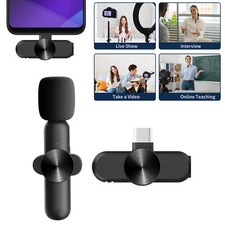 Wireless Lavalier Microphone Audio Video Recording Mini Mic For iPhone/Android