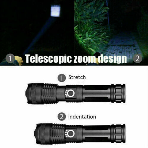 High Power 5-Modes LED Flashligh USB Rechargeable Camping Zoom Torch Work Light - Picture 7 of 14