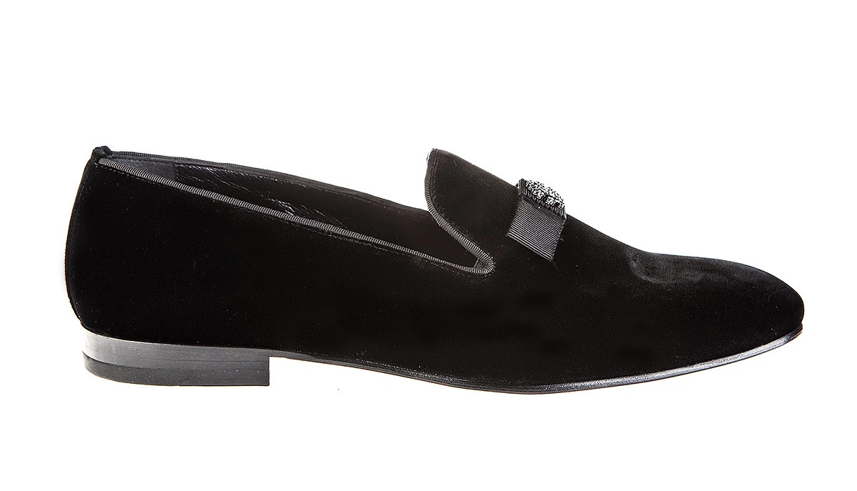 Roberto Cavalli Men Black Velvet Beetle Loafers Embroidered Size 45 EU-12 US Roberto Cavalli Black Dress Shoes for Men for sale | eBay main image 2