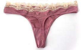 Victoria's Secret Panty Dusky Mauve Stretch Second Skin Dream Angels Thong XL