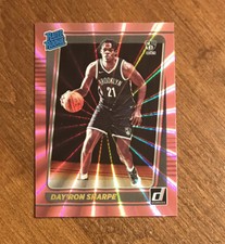 Day'Ron Sharpe 2021-22 Panini Donruss Rated Rookie Pink Laser Holo #215 Nets RC