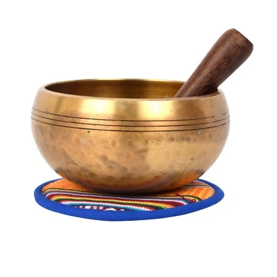 Bermoni Tibetan Hand hammered Meditation Singing Bowl with protective pouch